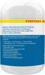 Nature's Way Odourless Fish Oil 1000mg - Dầu Cá Từ Đại Dương Không Tanh (Hộp 80 viên)