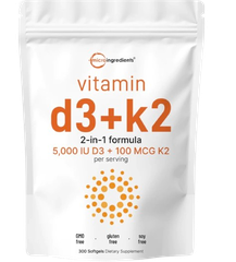 Micro Ingredient Vitamin D3+k2 (300 viên)