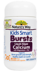 Viên Nhai Canxi Cho Bé Nature’s Way Bursts Calcium With Magnesium + Zinc 30 viên