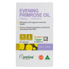 Tinh dầu hoa anh thảo ép lạnh Careline Evening Primrose Oil 1000mg (60 Viên)