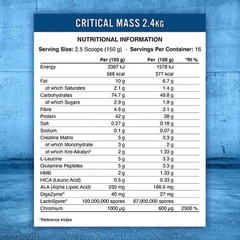 Sữa Tăng Cân Applied Nutrition Critical Mass, 2.4 KG (16 Servings)