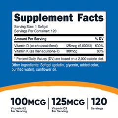 Nutricost Vitamin K2 + D3, 120 Softgels