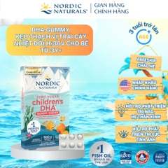 Viên Kẹo Dầu Cá Nordic Naturals Children's DHA Gummy Chew 30 Viên, Cho Bé Từ 3 Tuổi