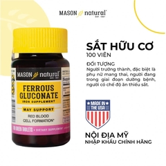 Mason Natural Ferrous Gluconate (50viên/100viên) - Sắt hữu cơ cho bà bầu