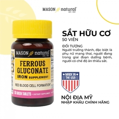 Mason Natural Ferrous Gluconate (50viên/100viên) - Sắt hữu cơ cho bà bầu