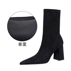 Bốt cao gót Bigtree chính hãng Giày nữ thời trang Giày công sở 6838-1