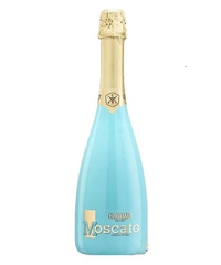 Moscato Bianco Sparkling Sweet White In White Flute, Pink Flute, Blue Flute