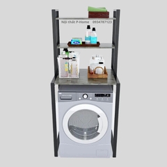 Kệ máy giặt 3 tầng khung sắt tĩnh điện gỗ cao su PH-G5