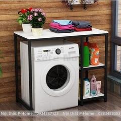 Kệ máy giặt khung sắt mặt gỗ cao su PH-G7