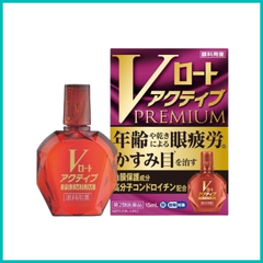 ROHTO - Thuốc Nhỏ Mắt Phục Hồi Cao Cấp V Premium 15ml Màu Đỏ