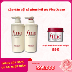 Shiseido - Bộ Gội Xả Fino Premium Touch Hỗ Trợ Phục Hồi Tóc Hư Tổn (550ml + 550ml)