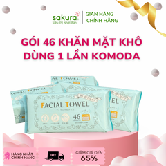 Gói 46 khăn mặt khô dùng 1 lần Komoda 20x20cm