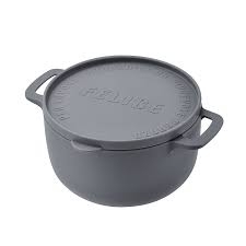 Hộp đựng thực phẩm Felice dáng tròn, có quai cầm (màu ghi)