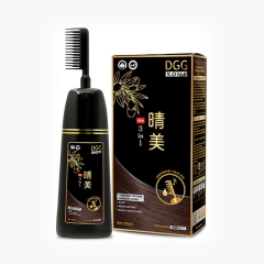 Komi - Dầu Gội Phủ Bạc Thảo Dược Nhật Bản Dạng Chai Có Lược Chải 350ml (Màu Nâu Vàng)