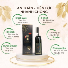 Komi - Dầu Gội Phủ Bạc Thảo Dược Nhật Bản Dạng Chai Có Lược Chải 350ml (Màu Nâu Vàng)