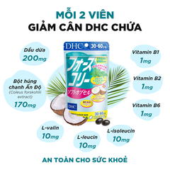 DHC BCAA - Viên Uống Tan Mỡ, Giảm Cân Bổ Sung Dầu Dừa (40 Viên)