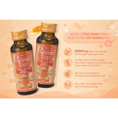 Placenta - Nước Uống Tinh Chất Nhau Thai Shinnippai Placenta Top (Hộp 10 Chai x 50ml)
