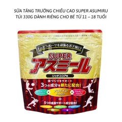 Super Asumiru - Sữa Tăng Trưởng Chiều Cao Dành Riêng Cho Bé Từ 11-18 Tuổi (Túi 330g)