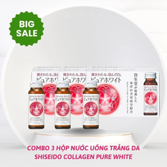 Shiseido - Combo 3 Hộp Nước Uống Trắng Da Collagen Pure White (30 Lọ)