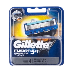 Gillette - Set 4 Lưỡi Dao Cạo Râu Gillette Fusion ProGlide Nhật Bản 5 Lưỡi Kép (Xanh)
