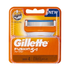 Gillette - Set 4 Lưỡi Dao Cạo Râu Gillette Fusion Nhật Bản 5 Lưỡi Kép (Vàng)