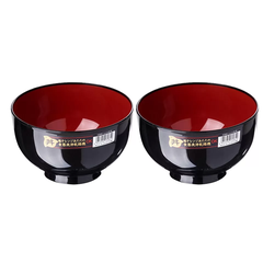 Bát nhựa tròn to - Màu đen lòng đỏ (Ø16x9.6cm)