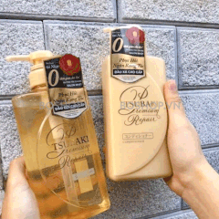 Tsubaki - Bộ Dầu Gội Xả Premium Repair Màu Vàng (490ml x 2)