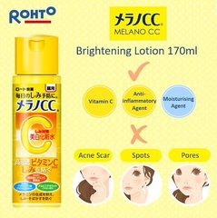Rohto - Nước Hoa Hồng Melano CC Rohto Lotion Trắng Da Trị Thâm Nám Tàn Nhang 170ml (Loại Nhiều Ẩm)