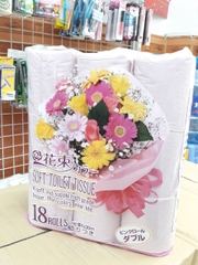 Giấy Vệ Sinh Kháng Khuẩn Hanataba 18 Cuộn 2 Lớp In Hoa