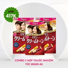 Bigen - Combo 3 Hộp Nhuộm Tóc Thảo Dược 4G (Nâu Hạt Dẻ)