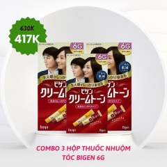 Bigen - Combo 3 Hộp Nhuộm Tóc Thảo Dược 6G (Đen Tự Nhiên)