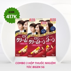 Bigen - Combo 3 Hộp Thuốc Nhuộm Tóc Thảo Dược 5G (Nâu Đen)