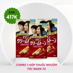 Bigen - Combo 3 Hộp Nhuộm Tóc Thảo Dược 7G (Màu Đen)