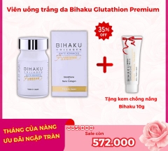 Bihaku Glutathione Collagen Premium - Viên Uống Trắng Da (30 Viên)