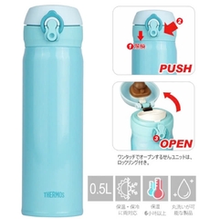 Thermos - Bình Giữ Nhiệt Thermos 500ml (Màu Xanh Ngọc)