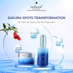 Sakura Beauty - Bộ Sản Phẩm Giảm Nám, Dưỡng Trắng Da Cao Cấp Sakura Transforming Serum & Cream 30g