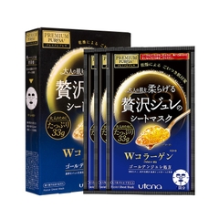 Utena - Hộp 3 Miếng Mặt Nạ Sáp Ong Bổ Sung Collagen (Màu Xanh)