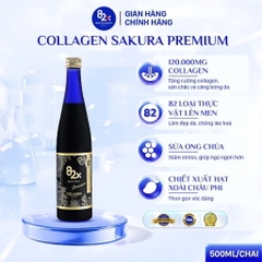 82X - Bộ 3 Da Trắng Không Bắt Nắng Giảm Nám Chuyên Sâu 82X Sakura Collagen & Placenta Classic & Sakura Placenta 500ml