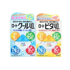 ROTOVITA - Combo 2 Nước Nhỏ Mắt Vitamin Nhật Bản 12ml (Xanh, Vàng)