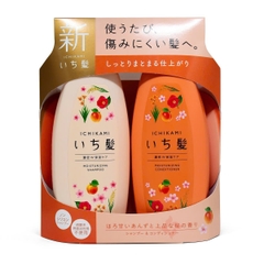 Kracie - Bộ Dầu Gội & Xả Dưỡng Ẩm Tóc Kracie Ichikami – 480ml x 2 (Màu Cam)