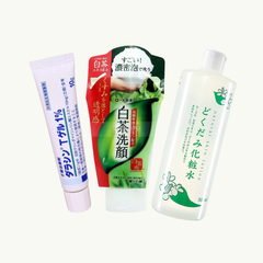 Combo Sản Phẩm Cho Da Dầu Mụn (Sữa Rửa Mặt Trà Xanh, Toner Diếp Cá, Kem Chấm Mụn)