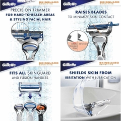 Gillette - Dao Cạo Râu Gillette Skinguard Nhật Bản 5+1 Lưỡi Kép (1 Thân, 2 Lưỡi)