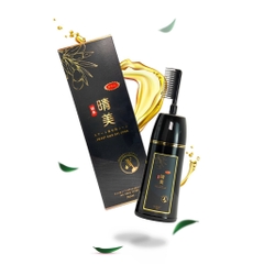 Komi - Dầu Gội Phủ Bạc Thảo Dược Nhật Bản Dạng Chai Có Lược Chải 350ml (Màu Nâu Vàng)