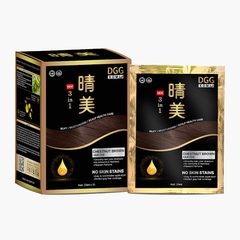 Komi - Dầu Gội Phủ Bạc Thảo Dược Nhật Bản Dạng Gói 10 x 25ml (Màu Nâu Đen)
