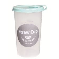 Kokubo - Cốc Uống Nước Có Lỗ Cắm Ống Hút (500ml) Màu Xanh