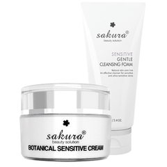 Bộ Đôi Sữa Rửa Mặt & Kem Dưỡng Dành Cho Da Nhạy Cảm Sakura Botanical Sensitive Cream