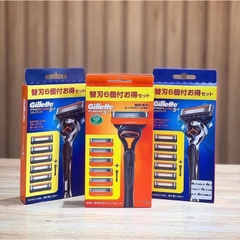 Gillette Fusion - Set dao cạo râu 5 lưỡi kép ( 1 thân + 6 đầu thay thế) mẫu 6