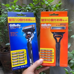 Gillette Fusion - Set dao cạo râu 5 lưỡi kép ( 1 thân + 6 đầu thay thế) mẫu 6