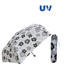 Rainbow Drop - Ô Gấp Gọn Chống Tia UV (Họa Tiết Hoa Đen Trắng)