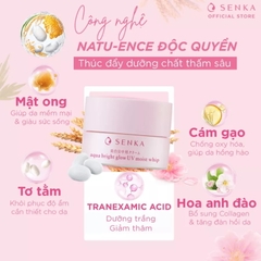 Senka - Kem Dưỡng Trắng Da Chống Nắng Ban Ngày Senka Aqua Bright Glow UV Moist Whip SPF25+/PA++ 50g